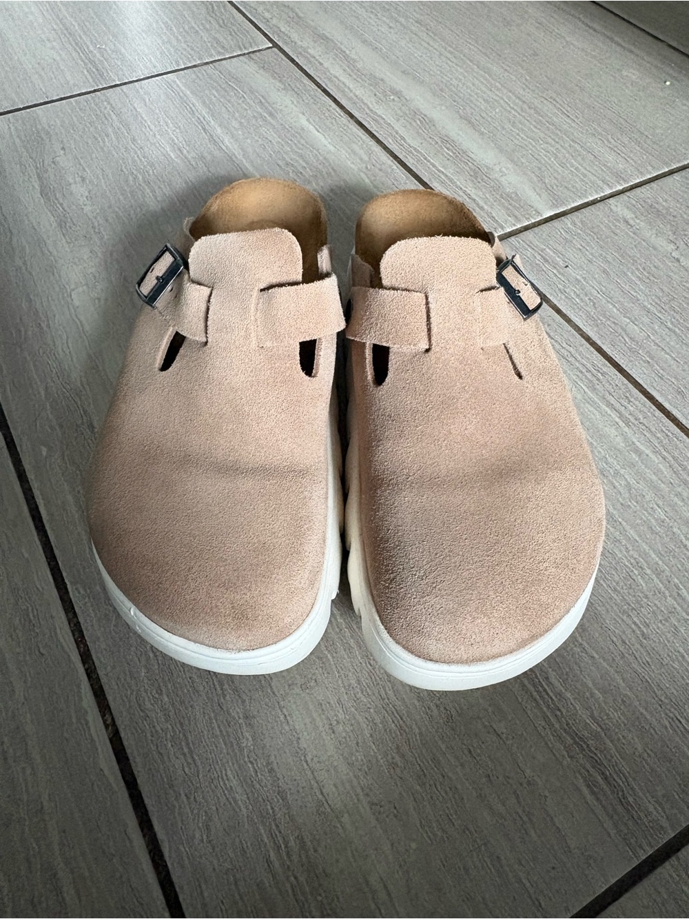 Boston Chunky Suede Leather Warm Sand Clog
